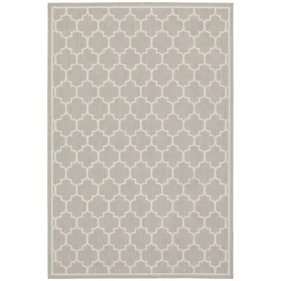 6' X 9' Grey Geometric Stain Resistant Indoor Outdoor Area Rug Photo 1