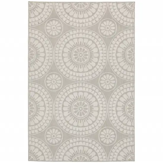 6' X 9' Grey Geometric Stain Resistant Indoor Outdoor Area Rug Photo 1