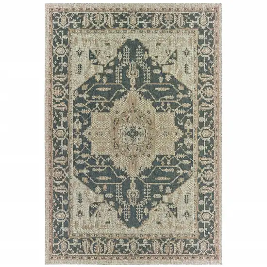 6' X 9' Grey Oriental Stain Resistant Indoor Outdoor Area Rug Photo 2