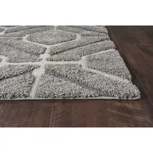 Photo of 39 X 63  Grey Polypropylene Rug