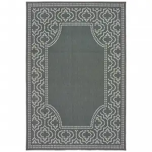 Photo of 3' X 5' Grey Stain Resistant Indoor Outdoor Area Rug