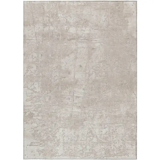 3' X 5' Ivory Abstract Washable Non Skid Indoor Outdoor Area Rug Photo 4