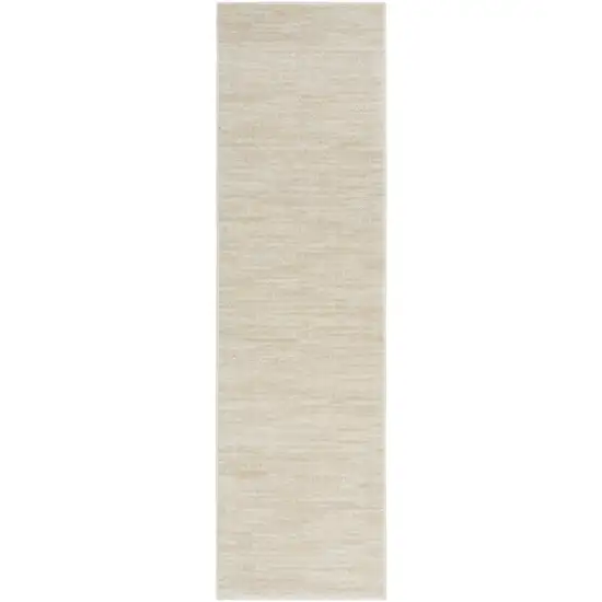 2' X 8' Ivory And Beige Non Skid Indoor Outdoor Runner Rug Photo 1