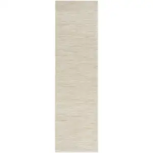 Photo of 2' X 8' Ivory And Beige Non Skid Indoor Outdoor Runner Rug