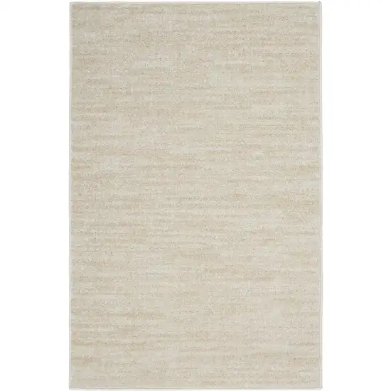 2' X 4' Ivory And Beige Non Skid Indoor Outdoor Runner Rug Photo 3