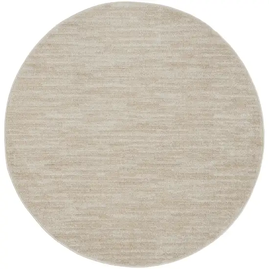 4' X 4' Ivory And Beige Round Non Skid Indoor Outdoor Area Rug Photo 3