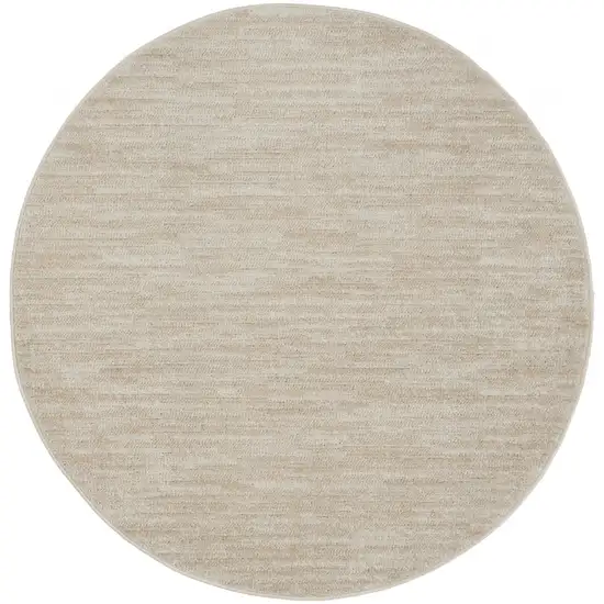 4' X 4' Ivory And Beige Round Non Skid Indoor Outdoor Area Rug Photo 1