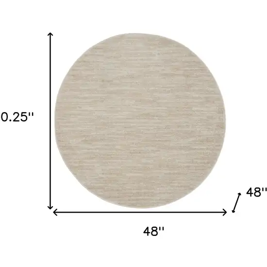 4' X 4' Ivory And Beige Round Non Skid Indoor Outdoor Area Rug Photo 5