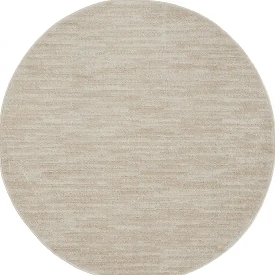 4' X 4' Ivory And Beige Round Non Skid Indoor Outdoor Area Rug Photo 4