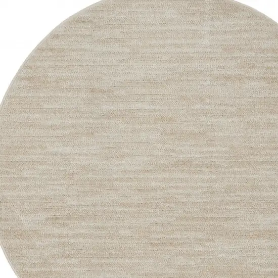 4' X 4' Ivory And Beige Round Non Skid Indoor Outdoor Area Rug Photo 3