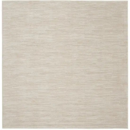 7' X 7' Ivory And Beige Square Non Skid Indoor Outdoor Area Rug Photo 2