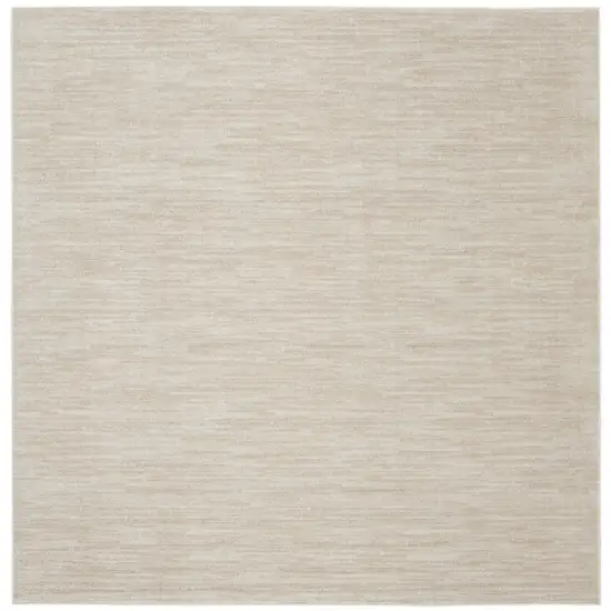 7' X 7' Ivory And Beige Square Non Skid Indoor Outdoor Area Rug Photo 1