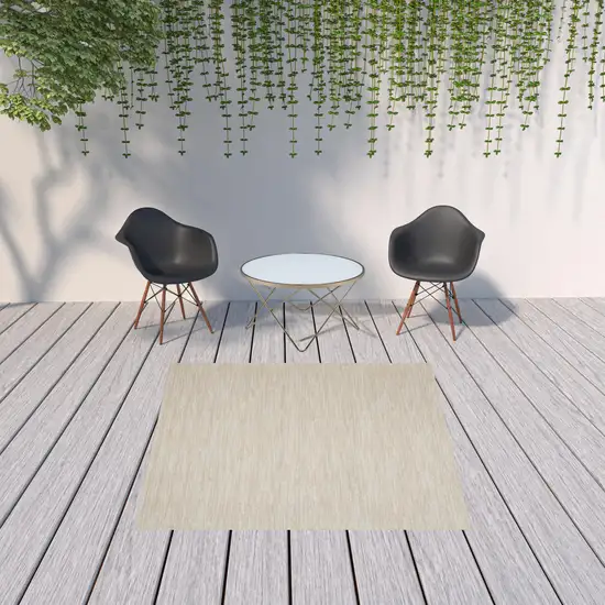 7' X 7' Ivory And Beige Square Non Skid Indoor Outdoor Area Rug Photo 2