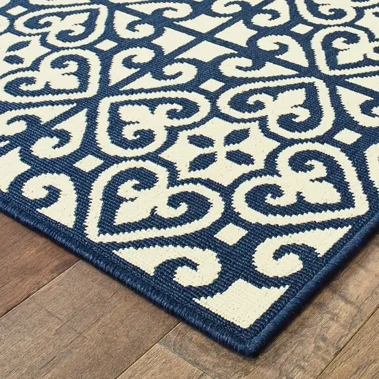 3' X 5' Ivory Geometric Stain Resistant Indoor Outdoor Area Rug Photo 3