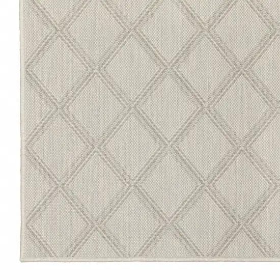 2' X 7' Ivory Geometric Stain Resistant Indoor Outdoor Area Rug Photo 3