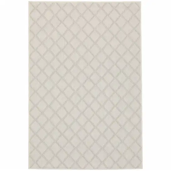 6' X 9' Ivory Geometric Stain Resistant Indoor Outdoor Area Rug Photo 1