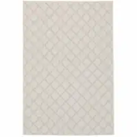 Photo of 6' X 9' Ivory Geometric Stain Resistant Indoor Outdoor Area Rug
