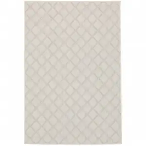 Photo of 6' X 9' Ivory Geometric Stain Resistant Indoor Outdoor Area Rug