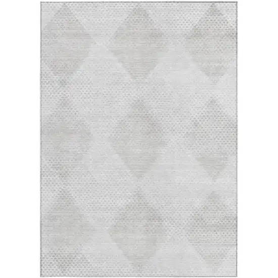 3' X 4' Ivory Geometric Washable Non Skid Indoor Outdoor Area Rug Photo 4