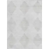 Photo of 3' X 4' Ivory Geometric Washable Non Skid Indoor Outdoor Area Rug