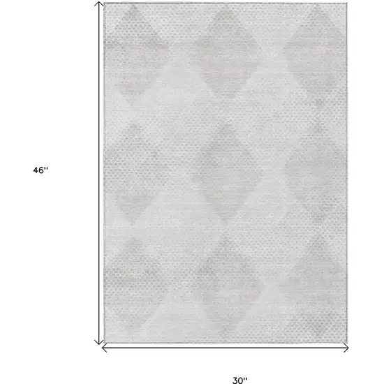 3' X 4' Ivory Geometric Washable Non Skid Indoor Outdoor Area Rug Photo 3