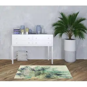 Photo of 3'X5' Ivory Machine Woven Abstract Splatter Indoor Area Rug