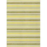 Photo of 3' X 5' Khaki Striped Washable Non Skid Indoor Outdoor Area Rug