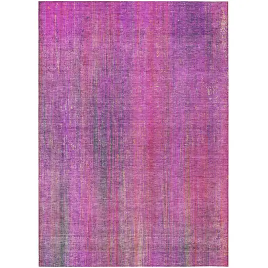 Lilac Striped Washable Non Skid Indoor Outdoor Area Rug Photo 2