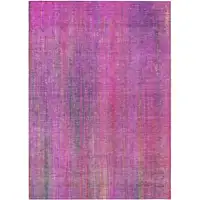 Photo of 3' X 4' Lilac Striped Washable Non Skid Indoor Outdoor Area Rug