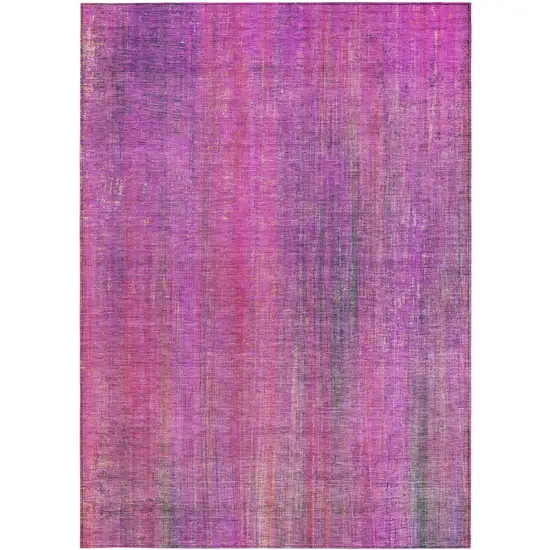 3' X 4' Lilac Striped Washable Non Skid Indoor Outdoor Area Rug Photo 5