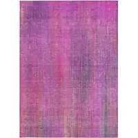 Photo of 3' X 4' Lilac Striped Washable Non Skid Indoor Outdoor Area Rug