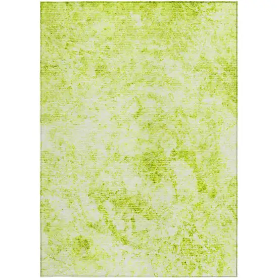 3' X 4' Lime Green Abstract Washable Non Skid Indoor Outdoor Area Rug Photo 4