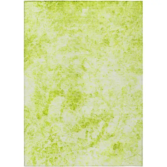 3' X 4' Lime Green Abstract Washable Non Skid Indoor Outdoor Area Rug Photo 2