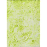 Photo of 3' X 5' Lime Green Abstract Washable Non Skid Indoor Outdoor Area Rug