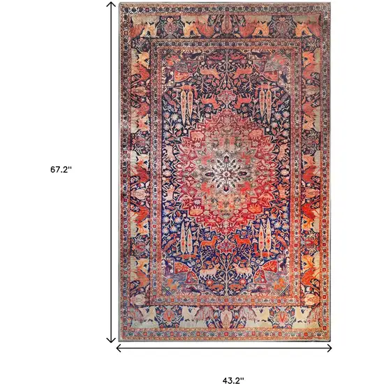 3' X 5' Medallion Stain Resistant Area Rug Photo 8