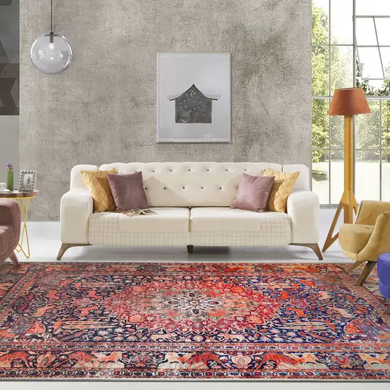 3' X 5' Medallion Stain Resistant Area Rug Photo 2