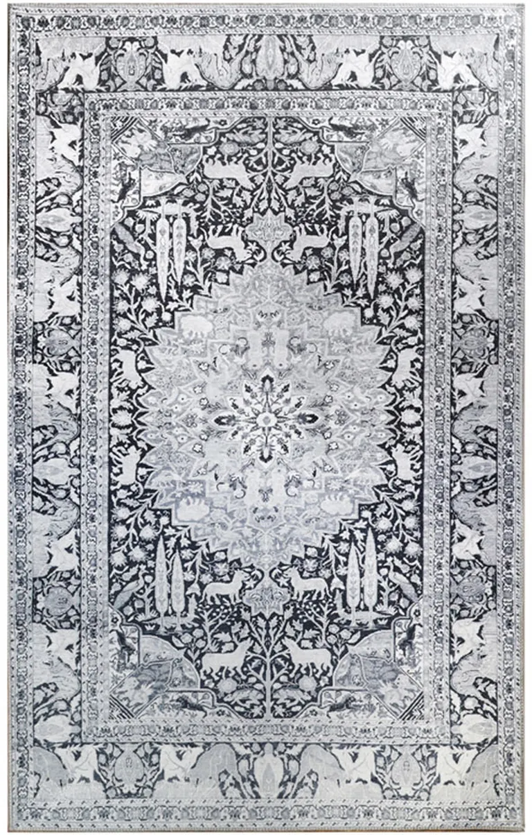 3' X 5' Medallion Stain Resistant Area Rug Photo 1