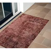 Photo of 3' X 4' Merlot Abstract Washable Non Skid Indoor Outdoor Area Rug