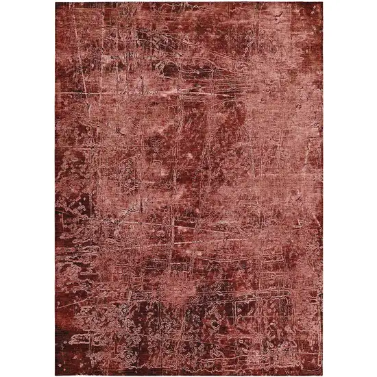 3' X 4' Merlot Abstract Washable Non Skid Indoor Outdoor Area Rug Photo 4