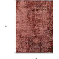 Photo of 3' X 5' Merlot Abstract Washable Non Skid Indoor Outdoor Area Rug