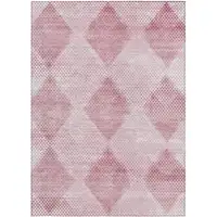 Photo of 3' X 4' Merlot Geometric Washable Non Skid Indoor Outdoor Area Rug