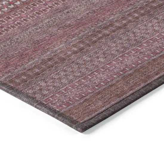 3' X 4' Merlot Striped Washable Non Skid Indoor Outdoor Area Rug Photo 6