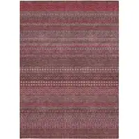 Photo of 3' X 4' Merlot Striped Washable Non Skid Indoor Outdoor Area Rug