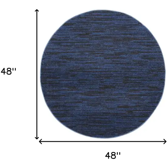 4' X 4' Midnight Blue Round Non Skid Indoor Outdoor Area Rug Photo 3