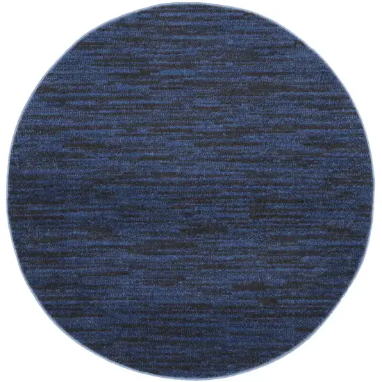 4' X 4' Midnight Blue Round Non Skid Indoor Outdoor Area Rug Photo 3