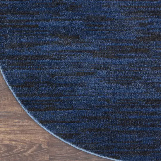 4' X 4' Midnight Blue Round Non Skid Indoor Outdoor Area Rug Photo 5