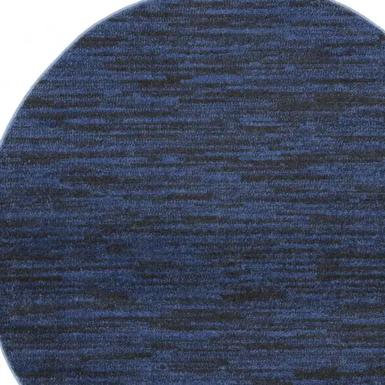 4' X 4' Midnight Blue Round Non Skid Indoor Outdoor Area Rug Photo 5