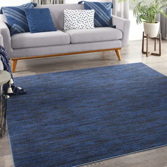 7' Midnight Blue Square Indoor Outdoor Area Rug Photo 7