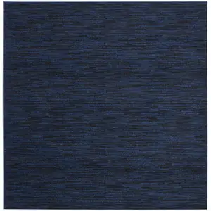 Photo of 7' X 7' Midnight Blue Square Non Skid Indoor Outdoor Area Rug