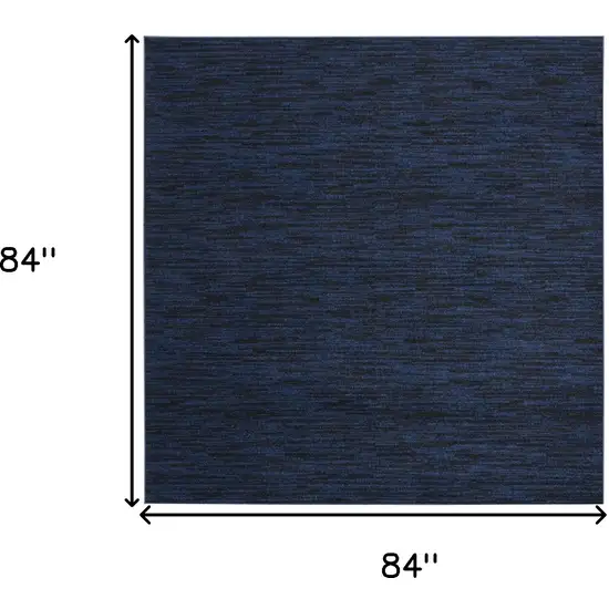 7' Midnight Blue Square Indoor Outdoor Area Rug Photo 3